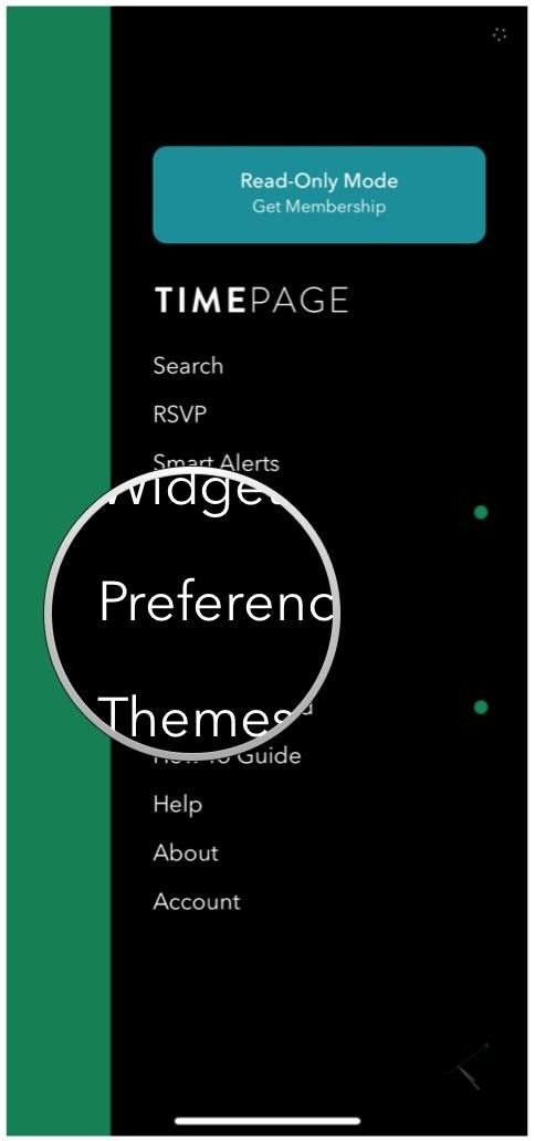 меню хронометража