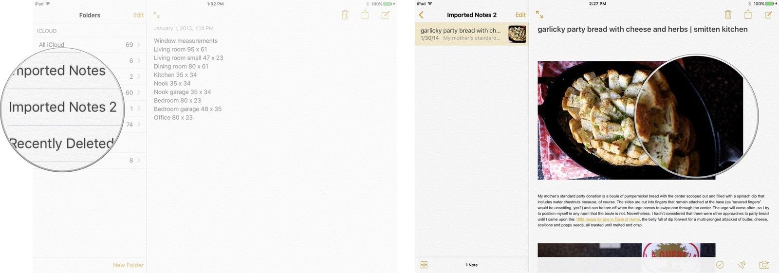 Приложение Notes на iPad