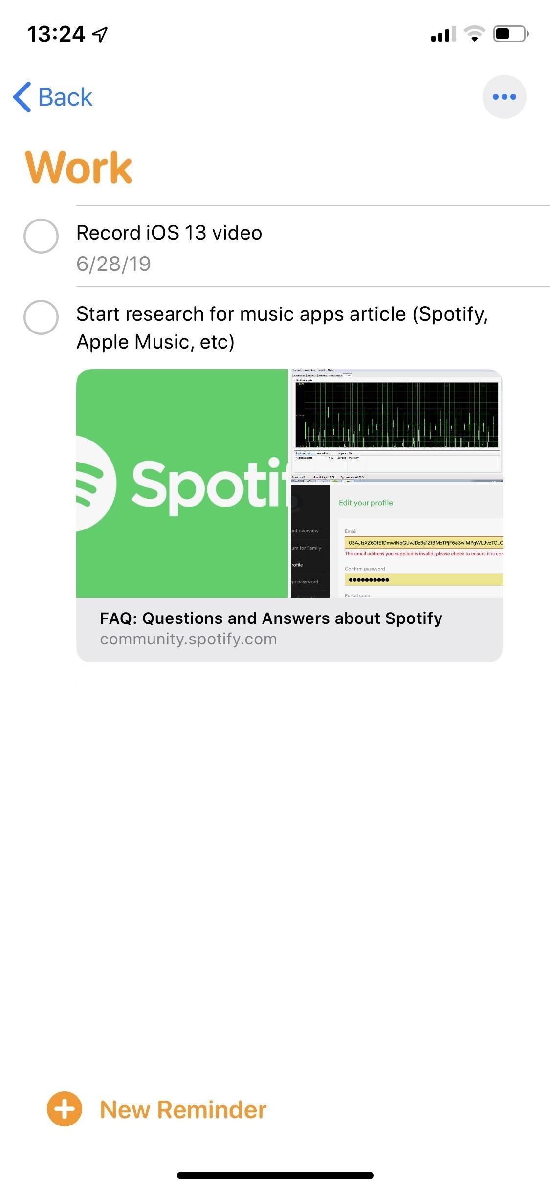 Как прикрепить фотографии, отсканированные документы и веб-ссылки на напоминания в iOS 13