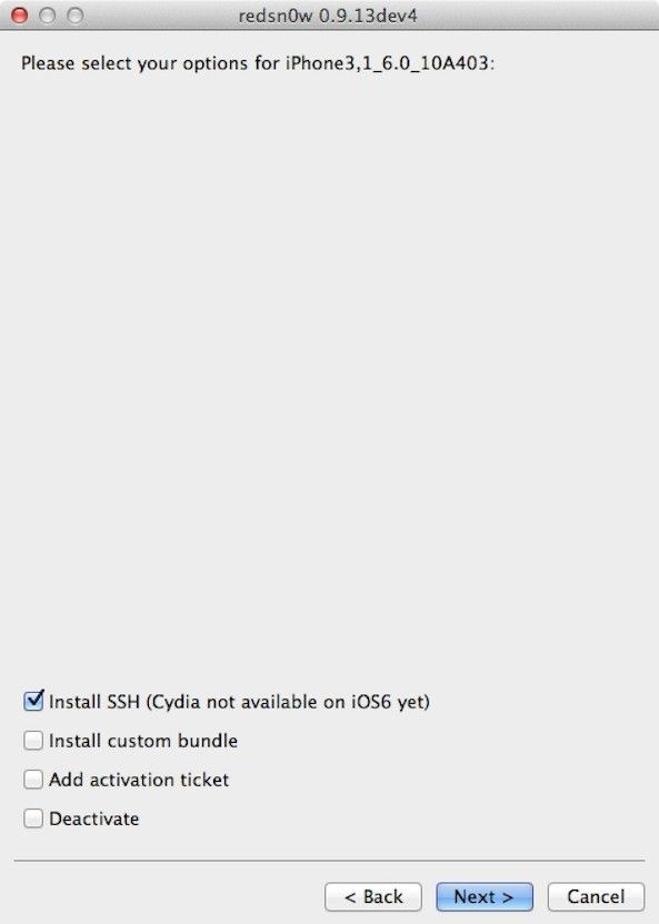 ssh установить redsn0w