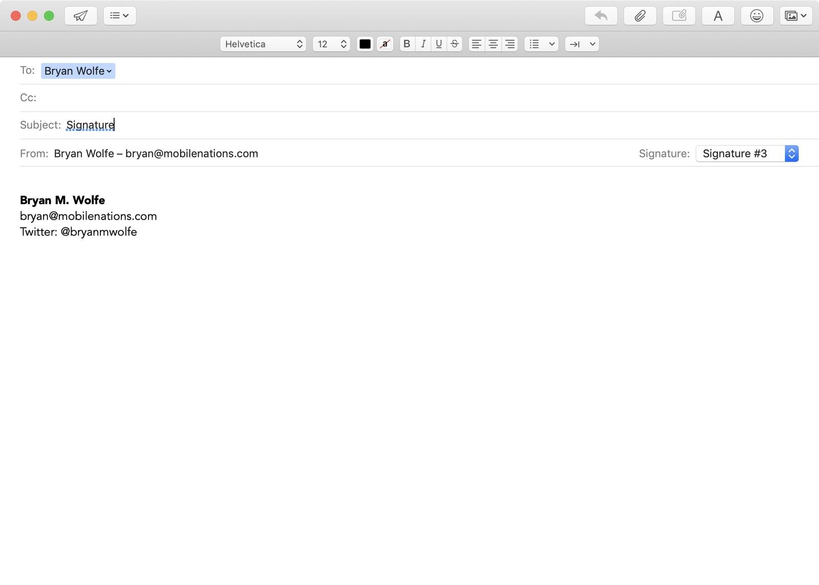 подпись электронной почты Mac