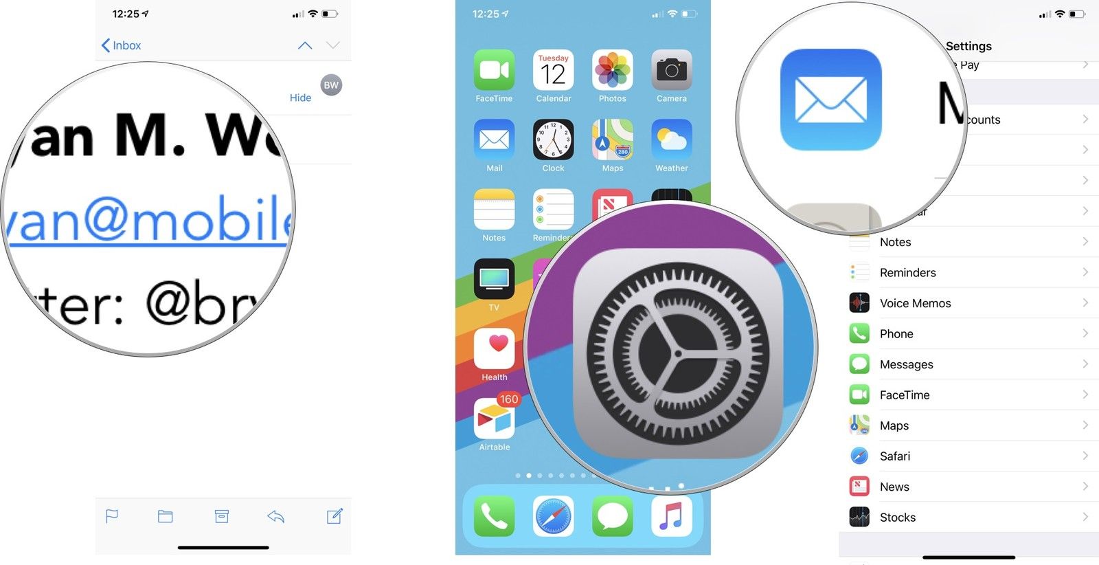 выберите подпись на iPhone