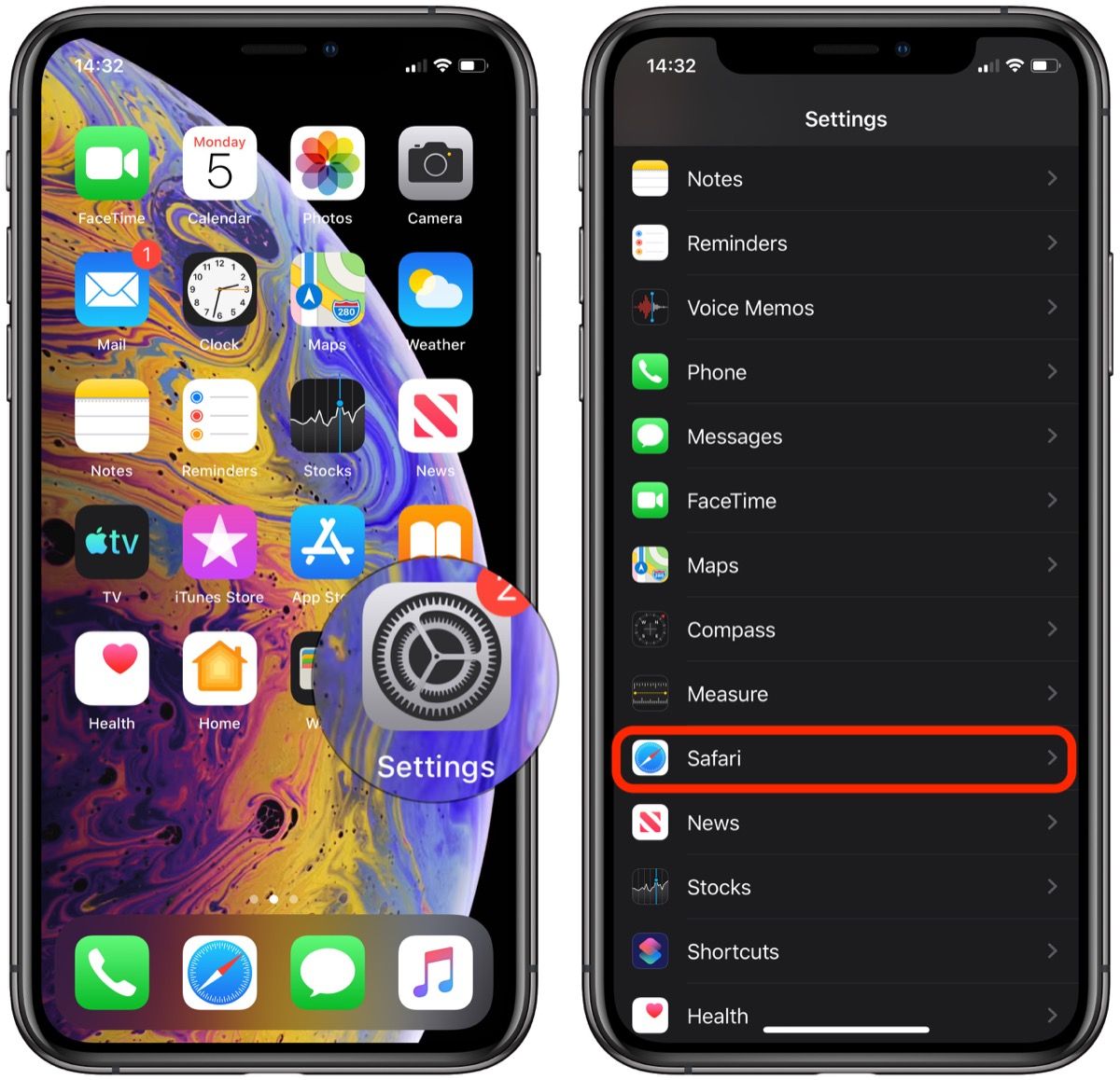 настройки сафари