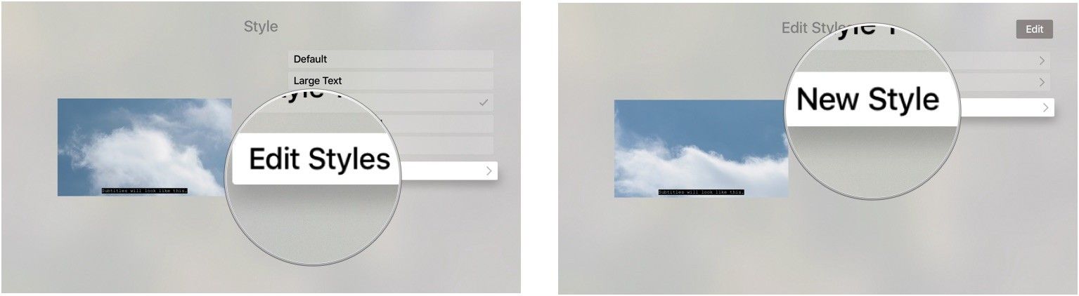 Создание нового стиля скрытых титров на Apple TV