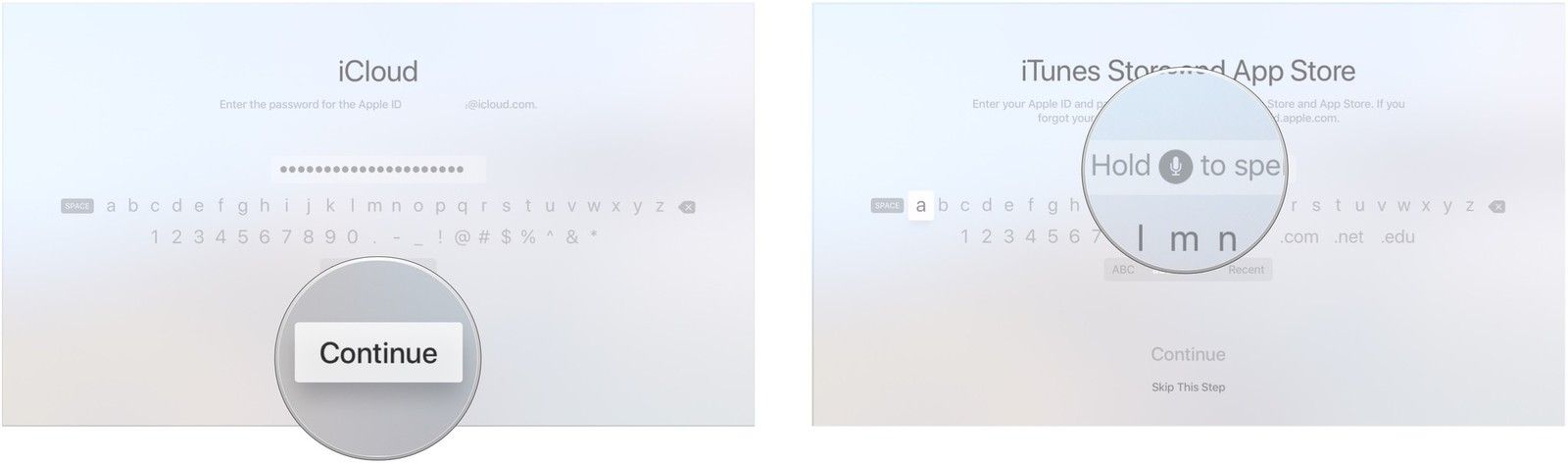 Нажмите «Продолжить», введите адрес электронной почты iTunes.