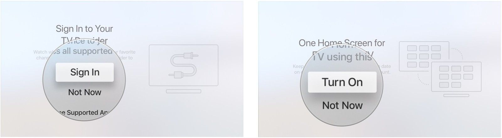 Войдите к кабельному провайдеру, включите синхронизацию главного экрана