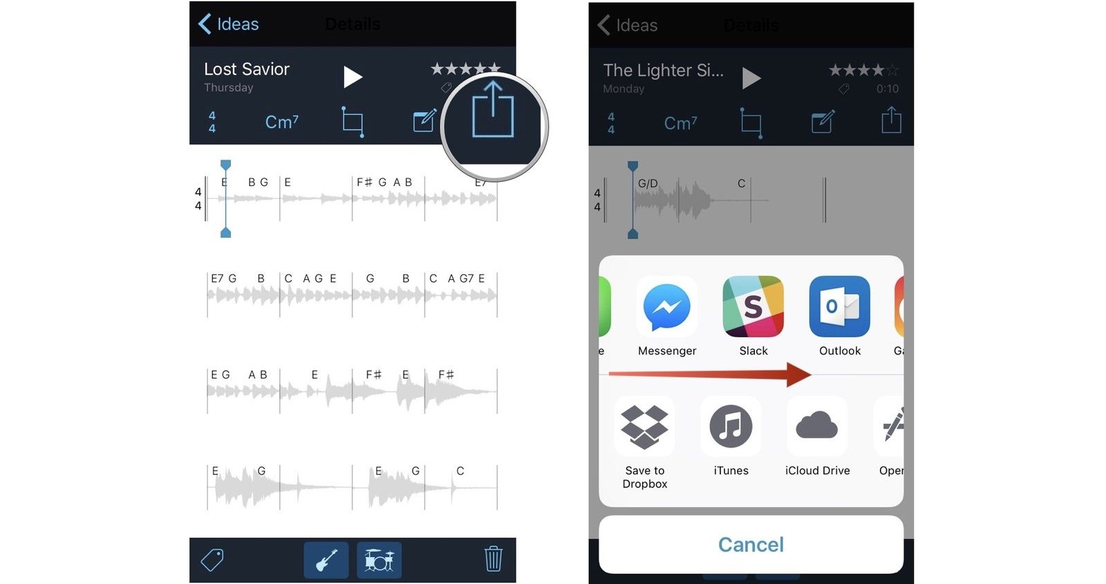 Обмен музыкальными заметками