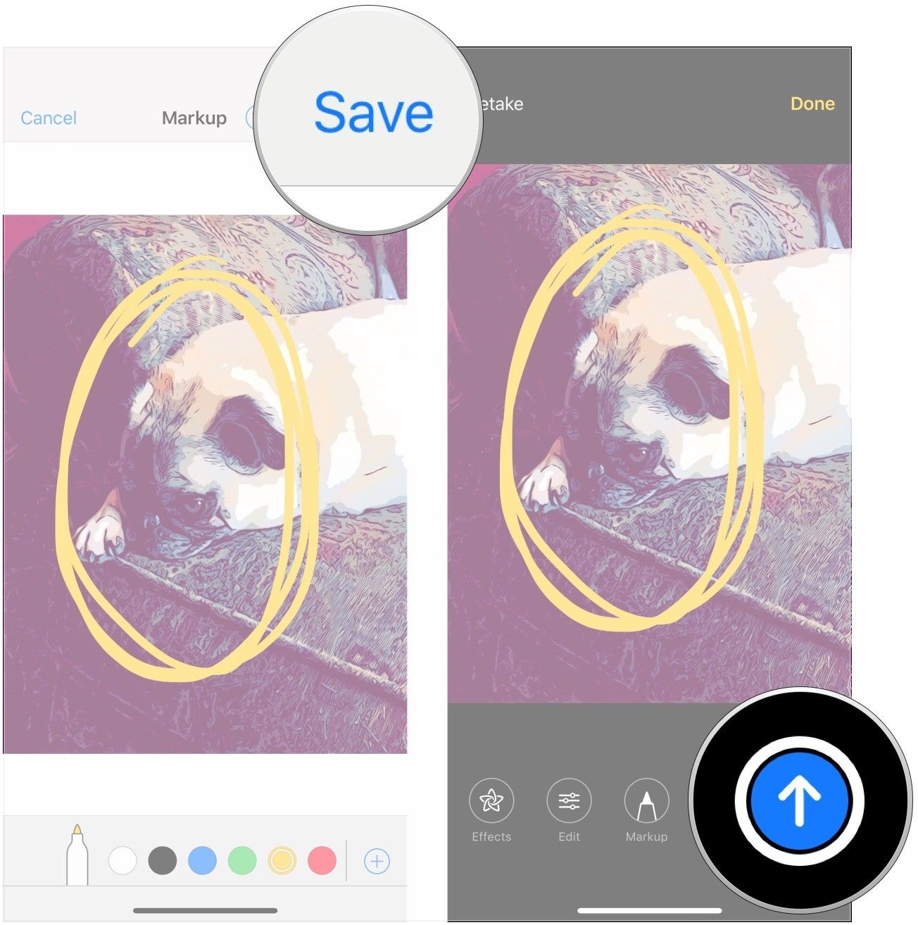 Нажмите Сохранить, нажмите Отправить