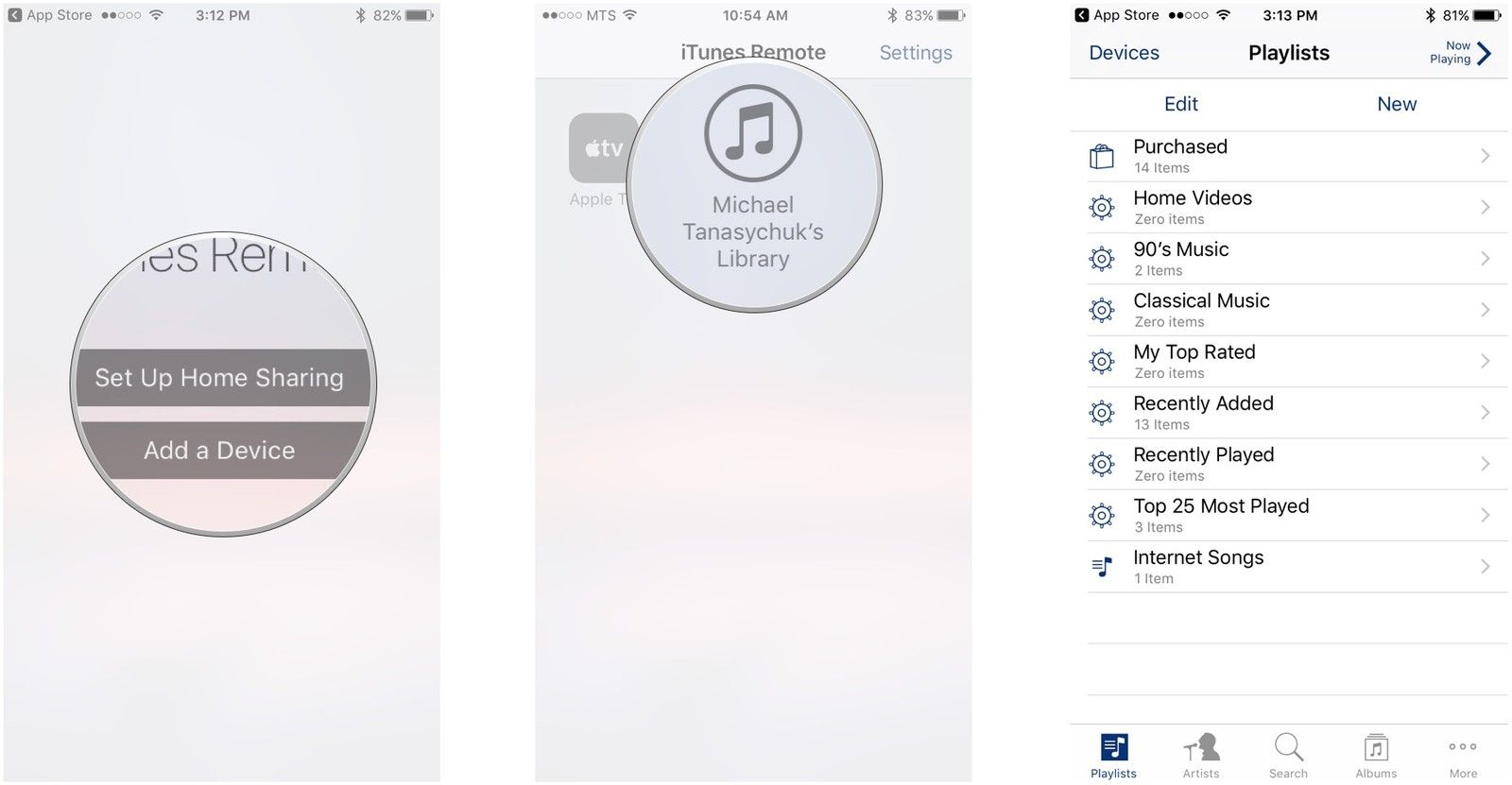 Нажмите «Настроить общий доступ», нажмите на устройство, нажмите на опцию