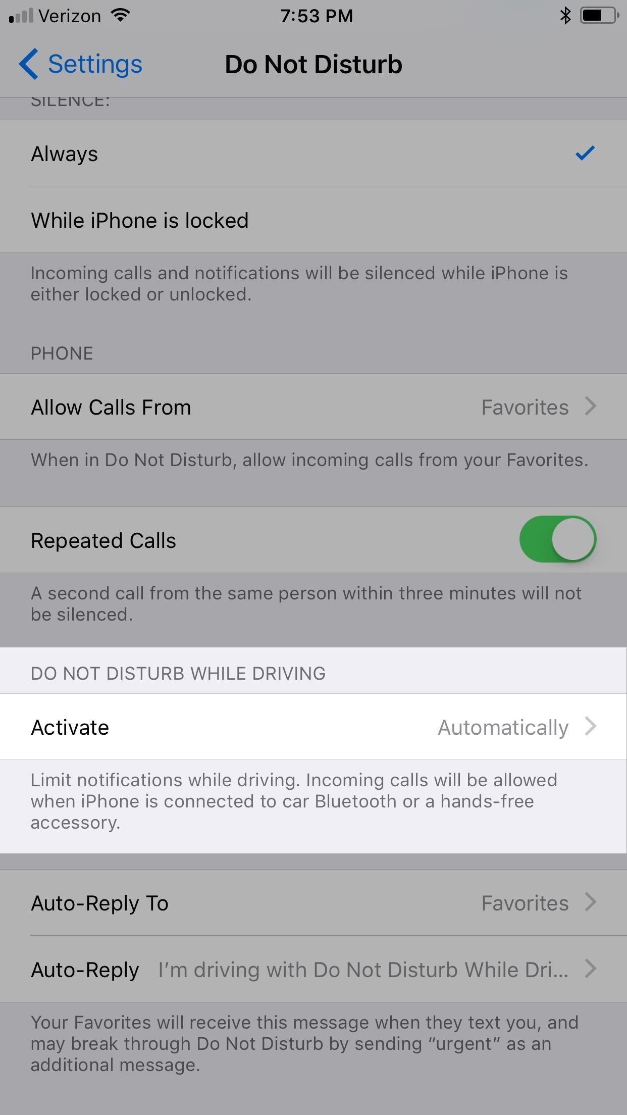 Как пользоваться'Do Not Disturb While Driving' on Your iPhone in iOS 11 (Or Turn It Off if You Don't Like It)