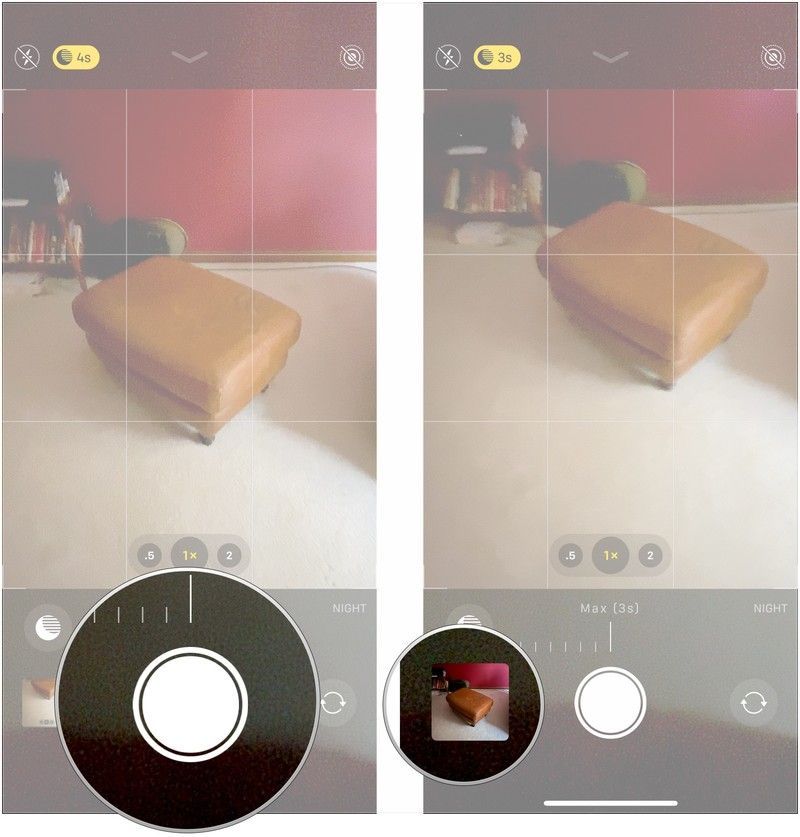 Нажмите затвор, нажмите на миниатюру