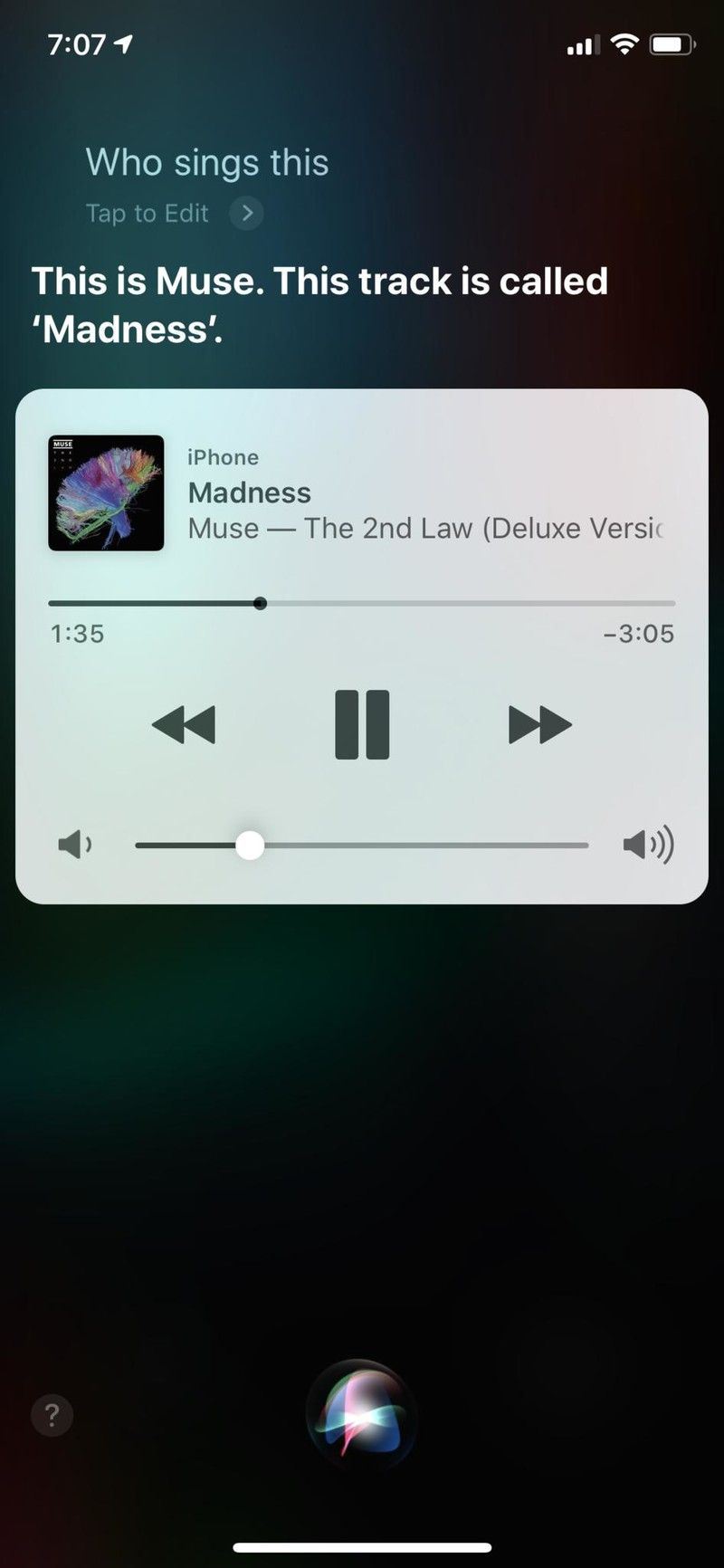 iOS 12 Siri Apple Music, которая поет это