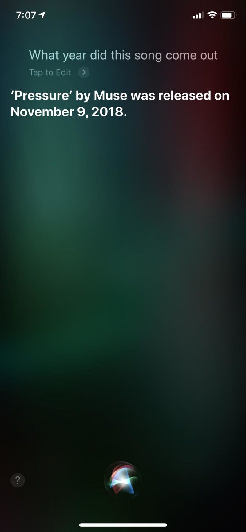 iOS 12 Siri Apple Music, когда была выпущена эта песня