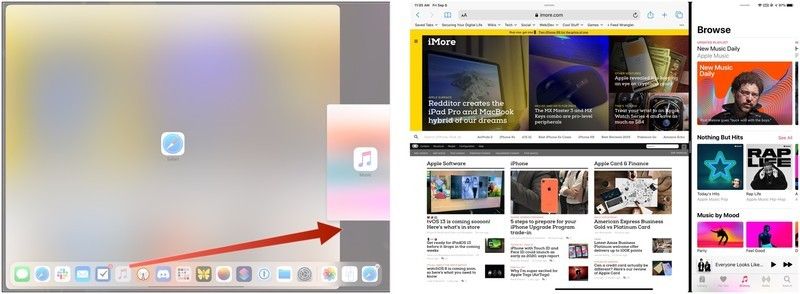 Перетащите приложение в сторону, отпустите перетаскивание