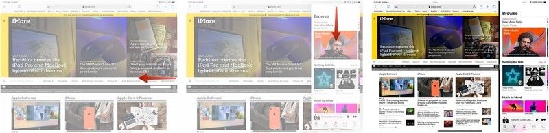 Откройте Slide Over, опустите ручку редактирования, отпустите перетаскивание