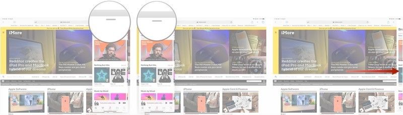 Нажмите и перетащите маркер, перетащите маркер, перетащите окно полностью в сторону