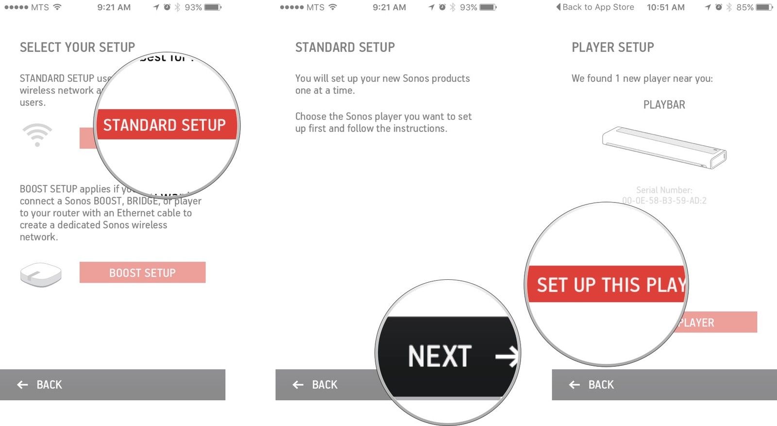 Нажмите на стандартный setip, нажмите «Далее», а затем нажмите на панели воспроизведения.