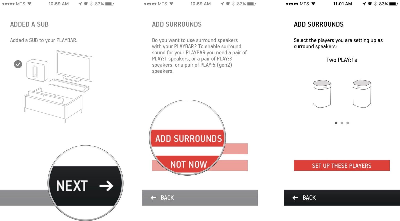 Нажмите «Далее», нажмите «Добавить окружение», а затем выберите модель Sonos, которая у вас есть.