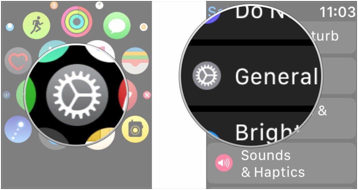 Нажмите Настройки, нажмите Общие