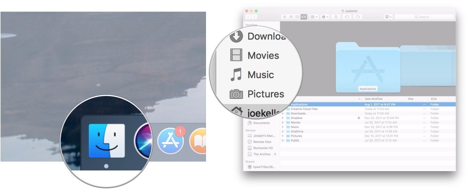 Откройте окно Finder, нажмите &laquo;Музыка&raquo;