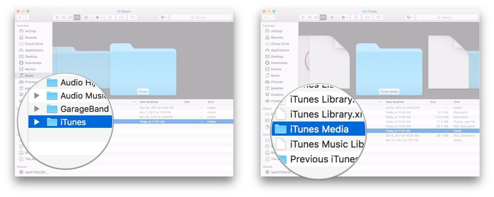 Дважды щелкните iTunes и iTunes Media
