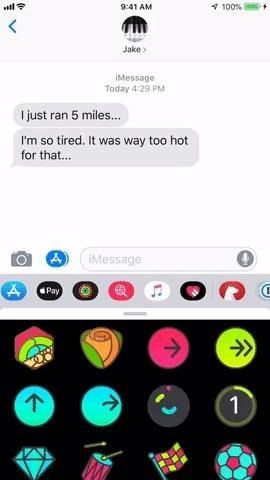 Как отправить анимированные стикеры активности (что вы сделали't Earn) in iMessages