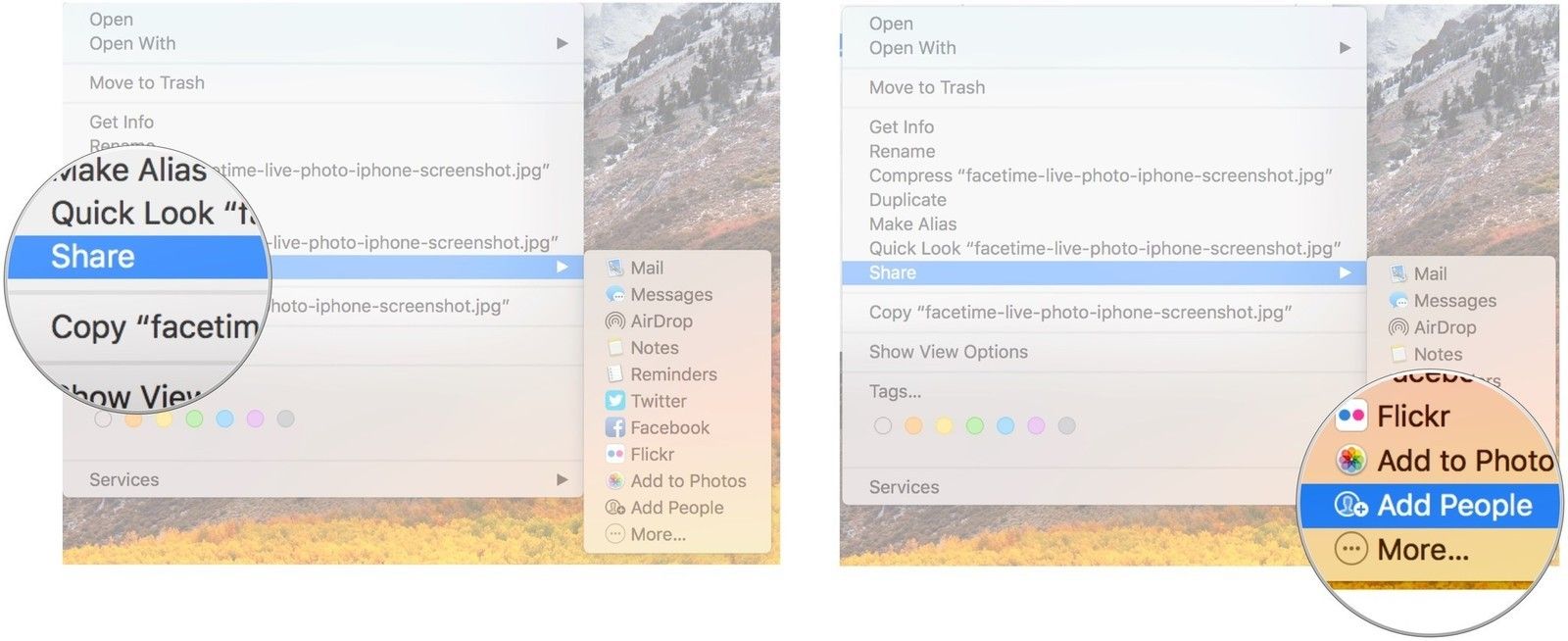 Нажмите «Поделиться», затем нажмите «Добавить людей».