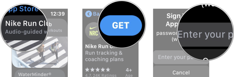 Нажмите на приложение, которое вы хотите загрузить, нажмите «получить» и введите пароль, если будет предложено.