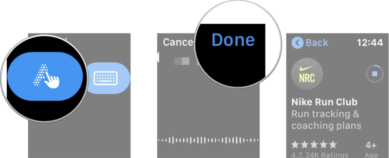 Нажмите на метод, которым вы хотите ввести свой пароль, введите пароль, нажмите «Готово» на Apple Watch или «Возврат» на вашем iPhone.