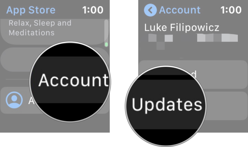 Нажмите на учетную запись, а затем нажмите на покупки.