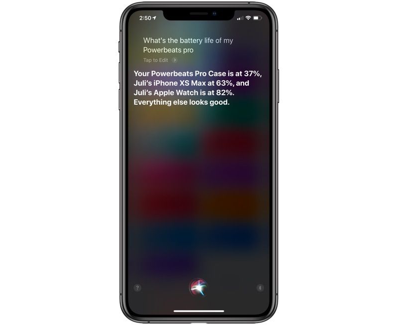 siri powerbeats pro информация о сроке службы батареи