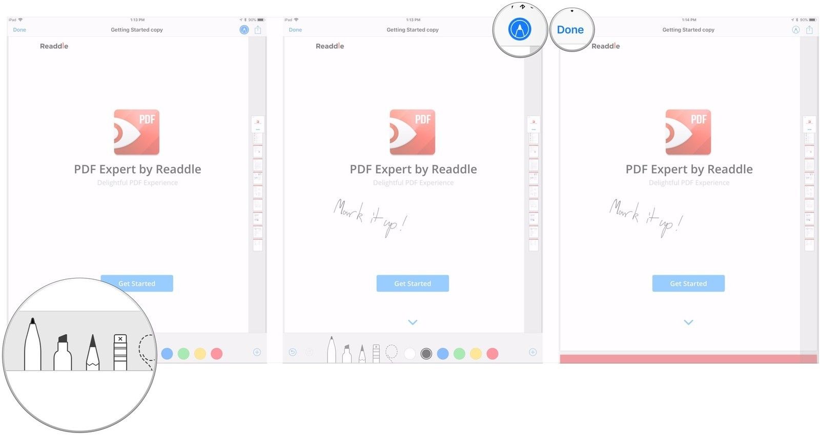 Разметить, нажмите разметку, нажмите Готово