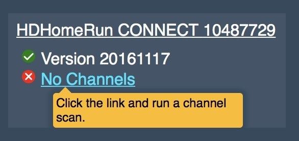 Сканирование каналов на myhdhomerun.com
