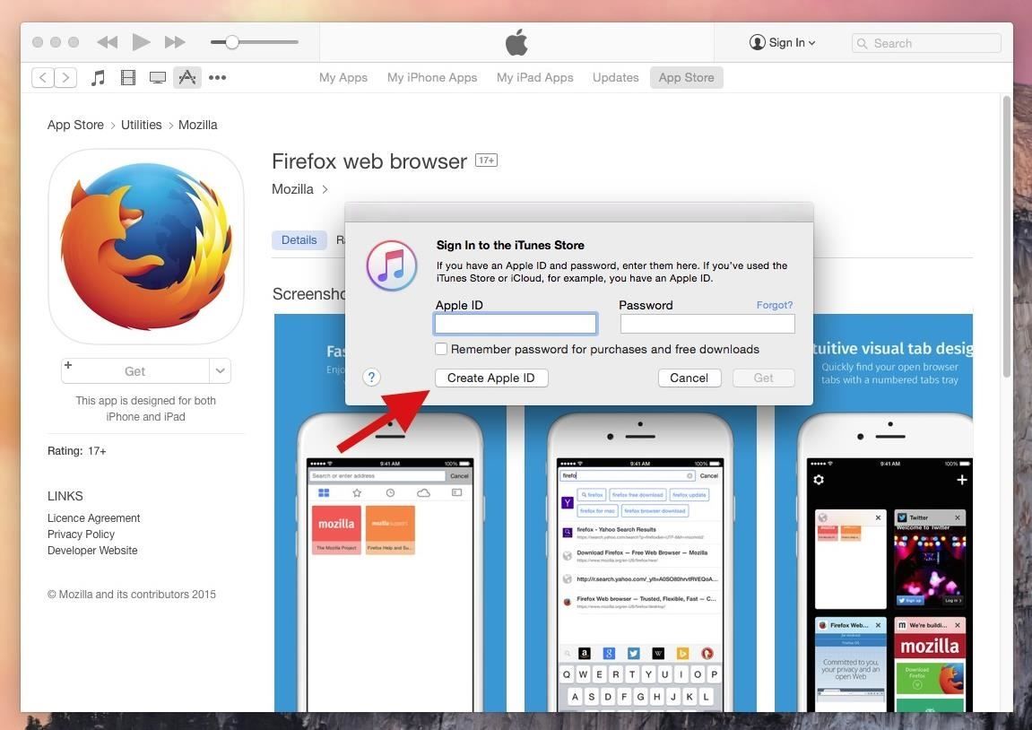 Web browser app