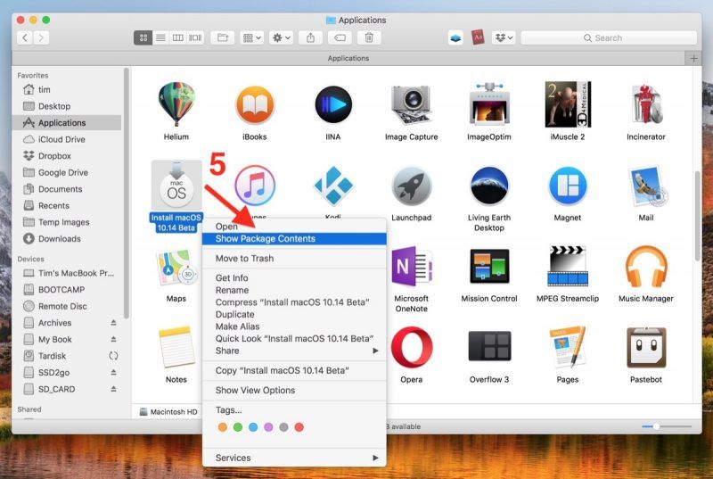 Образ mac os. Show package contents Mac.