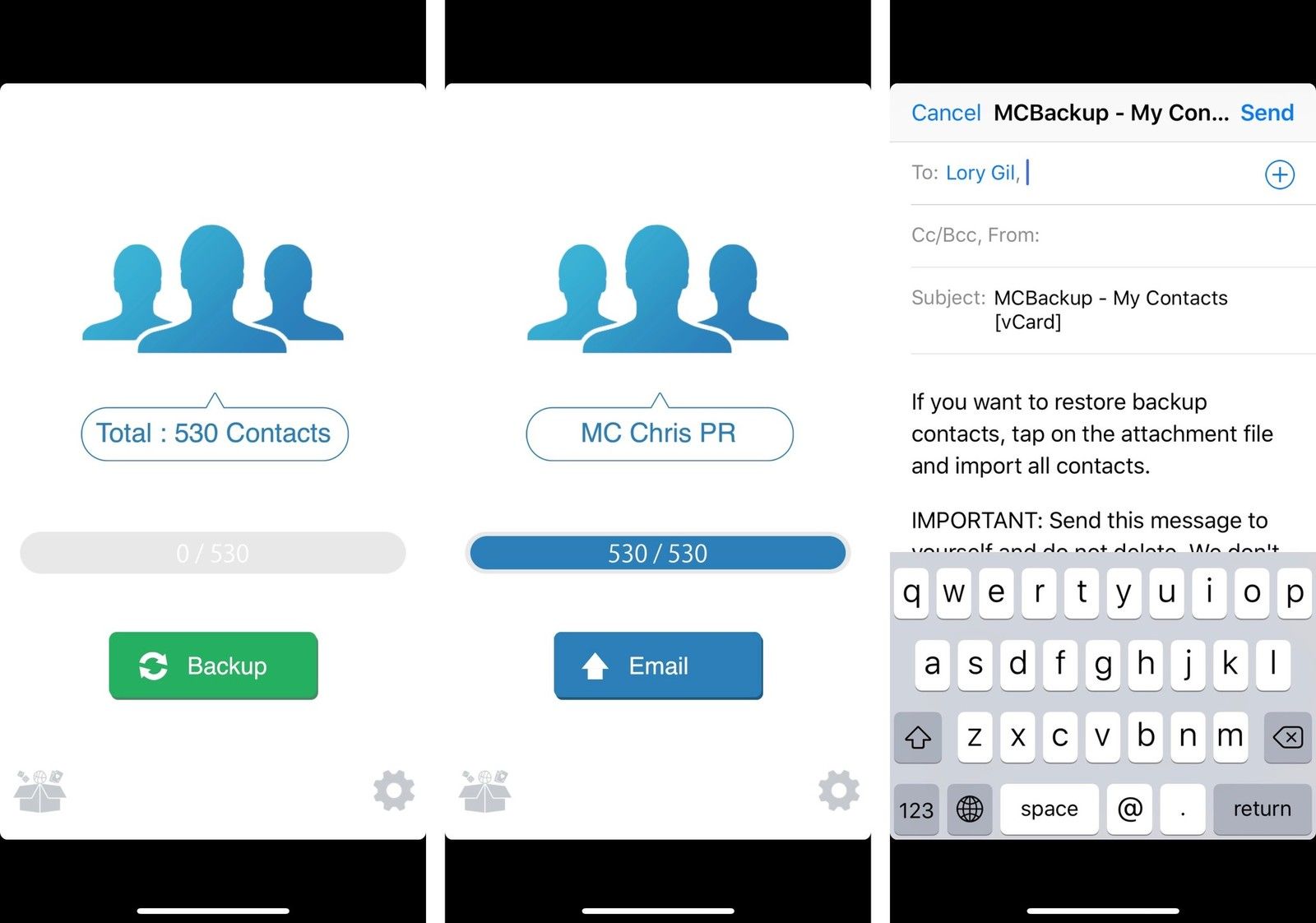 Резервное копирование моих контактов