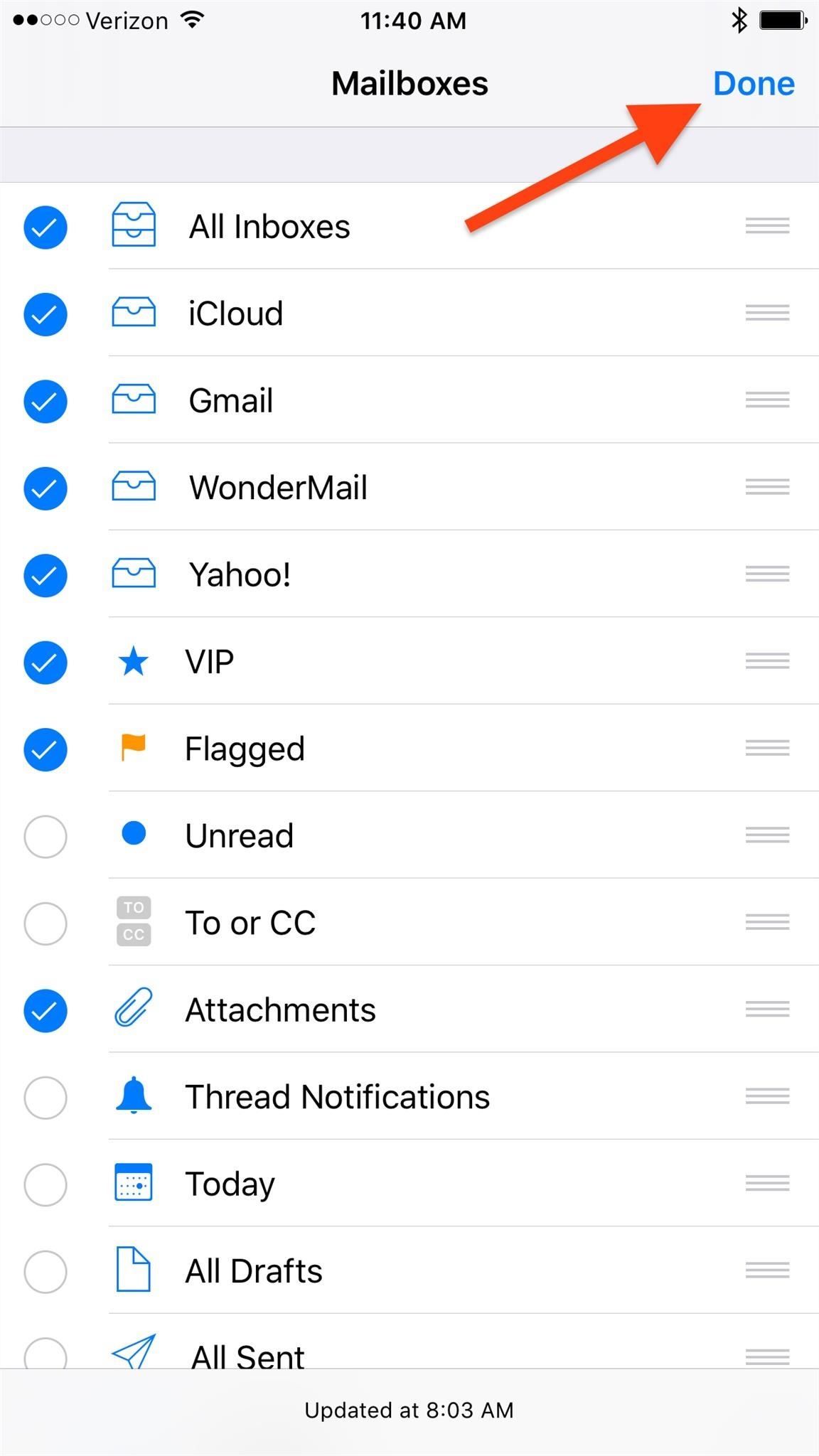 Просмотреть только электронные письма с вложениями, используя этот секретный трюк с почтой iPhone