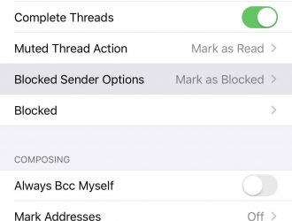 Блокировка контактов, спама и неизвестных отправителей в почтовом приложении iOS 13s, поэтому входящие электронные письма сразу попадают в корзину
