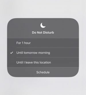 Быстро включите Не беспокоить в iOS 12 до вечера или утра