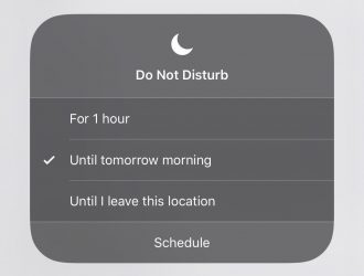 Быстро включите Не беспокоить в iOS 12 до вечера или утра