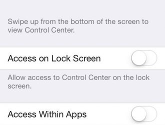 Как остановить случайное перелистывание Центра управления в iOS 7 (отключить для приложений и экрана блокировки)
