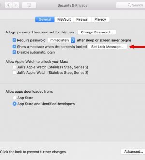 Как установить собственное сообщение о блокировке экрана на вашем Mac в случае его потери