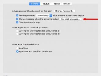 Как установить собственное сообщение о блокировке экрана на вашем Mac в случае его потери