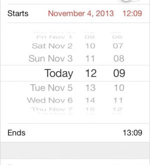 Как увеличить время увеличения с 1 до 5 минут в приложении Календарь iOS 7