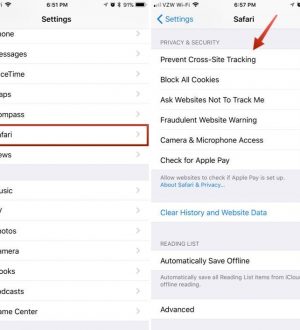 Safari в iOS 11: включение предотвращения межсайтового отслеживания для защиты вашей конфиденциальности