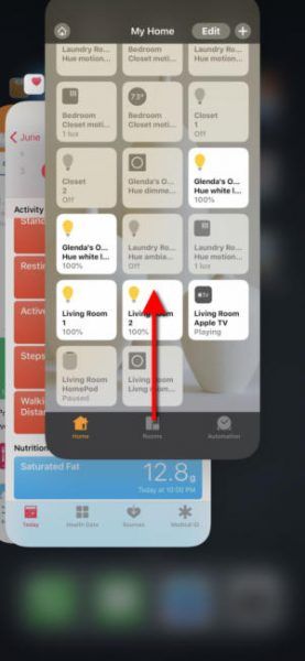 iOS 12 закрытие приложения