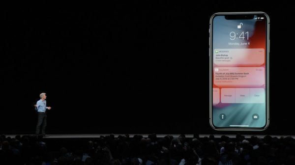 Функция уведомлений iOS 12 сгруппирована
