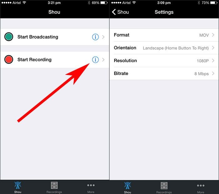 Запись экрана iPhone