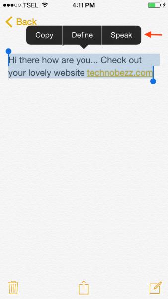Как активировать текст в речь на iPhone iOS 8