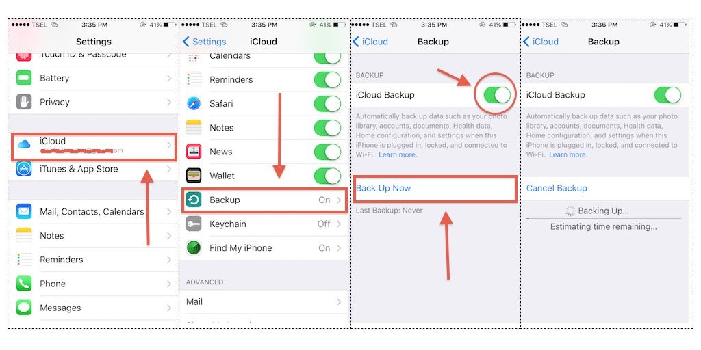 Шаги для резервного копирования данных iPhone через iCloud